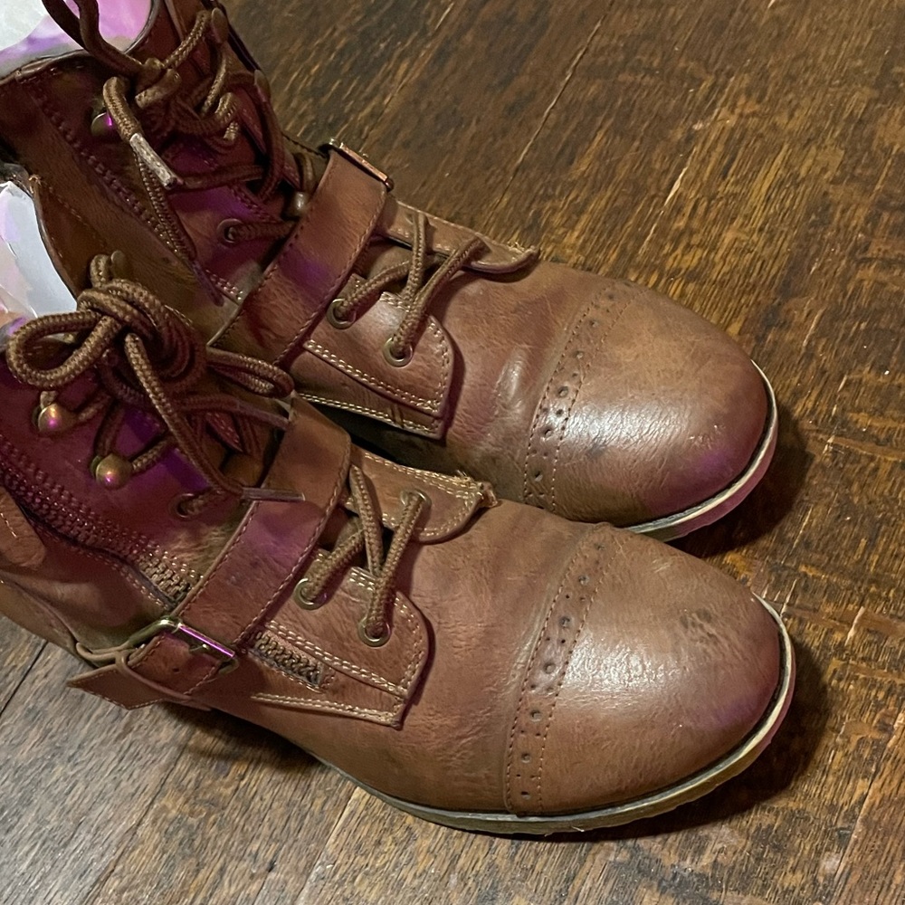 SO Hackberry Ankle Lace-Up Boots in Cognac 8.5 - Picture 5 of 16
